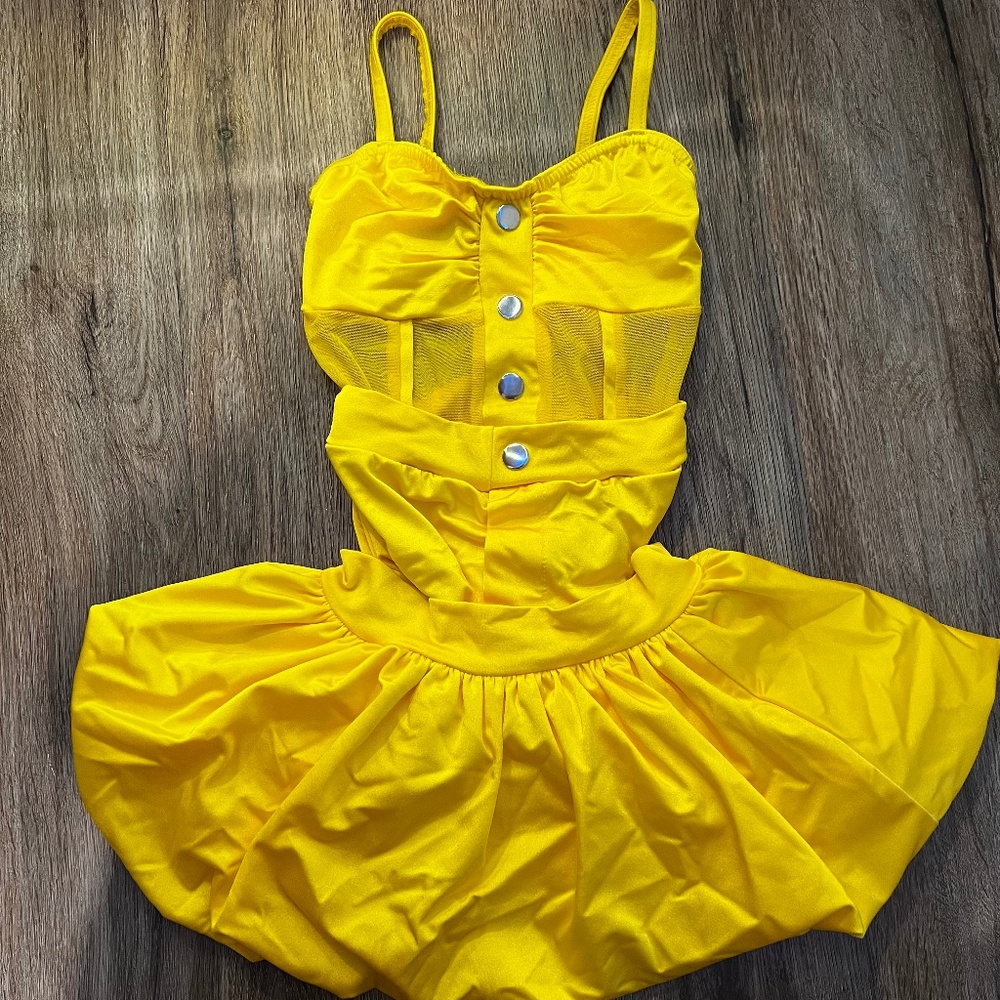 Kelle Candy Girl Yellow Leotard with Bubble Skirt